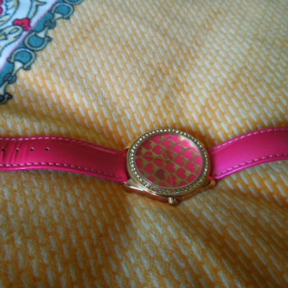 Guess Hot Pink Patent Leather Watch w/Bling-Mint! - Picture 3 of 5